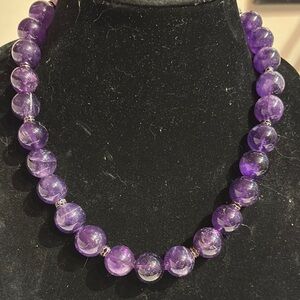 Elegant Amethyst Beaded 18” Necklace